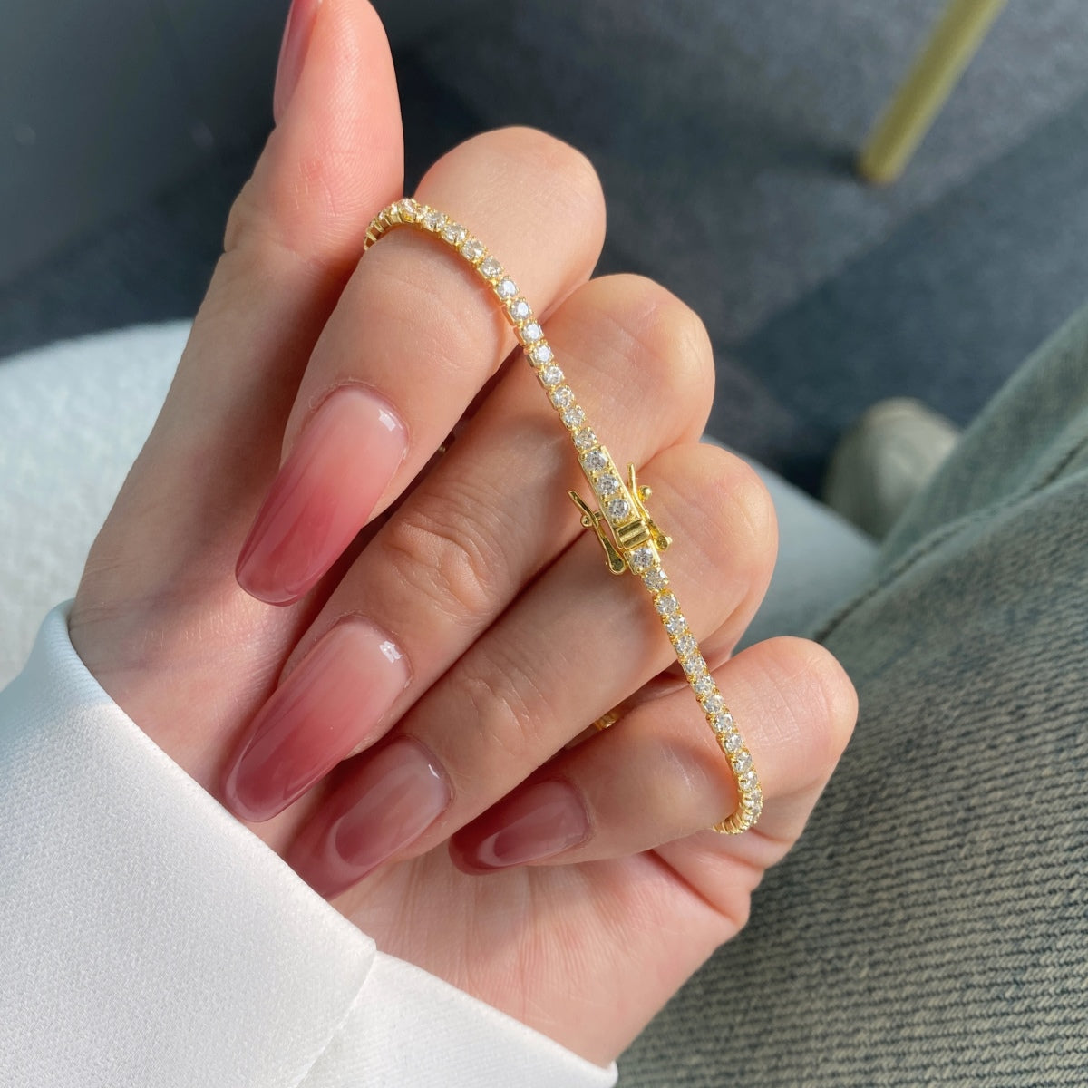 [Clover Jewelry]煌めくカラフルなラウンドカットパーティブレスレット
