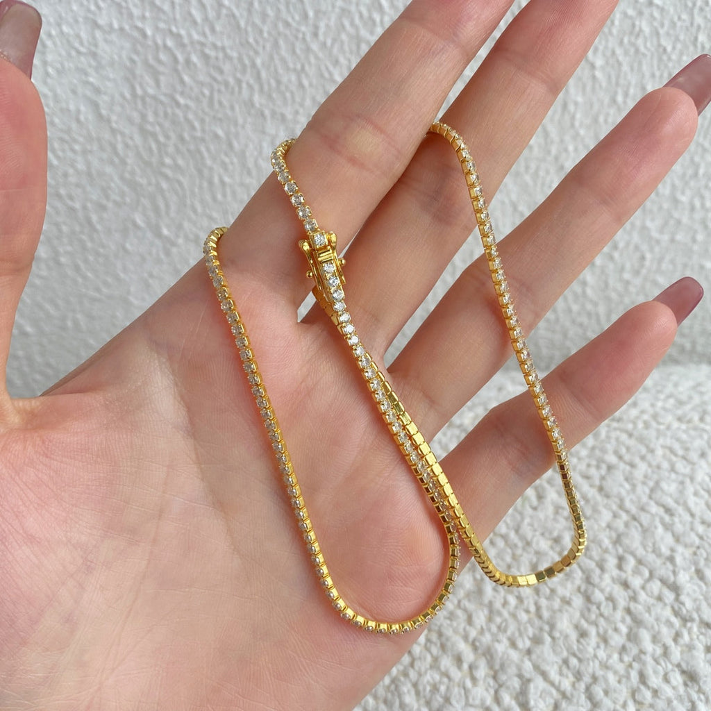 [Clover Jewelry]ラウンドシェイプ テニスネックレス
