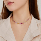 [Clover Jewelry]カラフルなテニスネックレス
