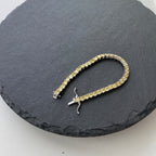 [Clover Jewelry]Ornates funkelndes rundgeschliffenes Tennisarmband