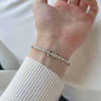 [Clover Jewelry]華奢で可愛らしいラウンドカットテニスブレスレット