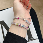 [クローバージュエリー]華奢なカラフルマルチカットパーティーブレスレット