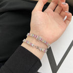 [Clover Jewelry]華やかな輝きのラウンドカットパーティーブレスレット