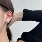[Clover Jewelry]Dazzling Heart Shape Lover Earrings