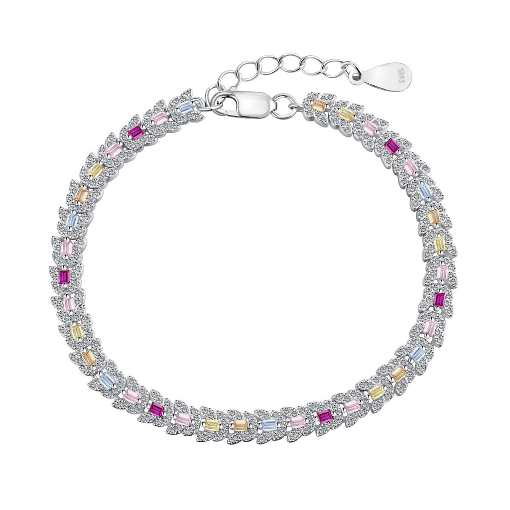 [クローバージュエリー]華奢なマルチカットカラフルデイリーブレスレット