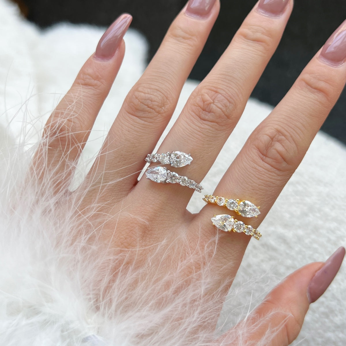 [Clover Jewelry]繊細で生き生きとしたスネークシェイプデイリーリング