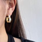 [Clover Jewelry]Strahlende Ohrringe mit Herz-Ausschnitt