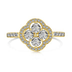 [Clover Jewelry]Vierblättriger Kleeblatt-Blumen-Design-Ring