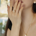 [Clover Jewelry]Vierblättriger Kleeblatt-Blumen-Design-Ring