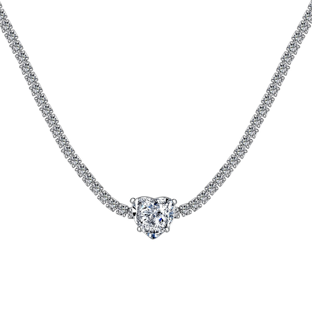 [Clover Jewelry]2.0カラット きらめくテニス ハートカットネックレス