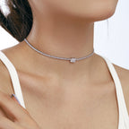 [Clover Jewelry]2.0 Karat aufwendige Smaragdschliff-Halskette