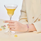 [クローバージュエリー]華奢なカラフルマルチカットパーティーブレスレット