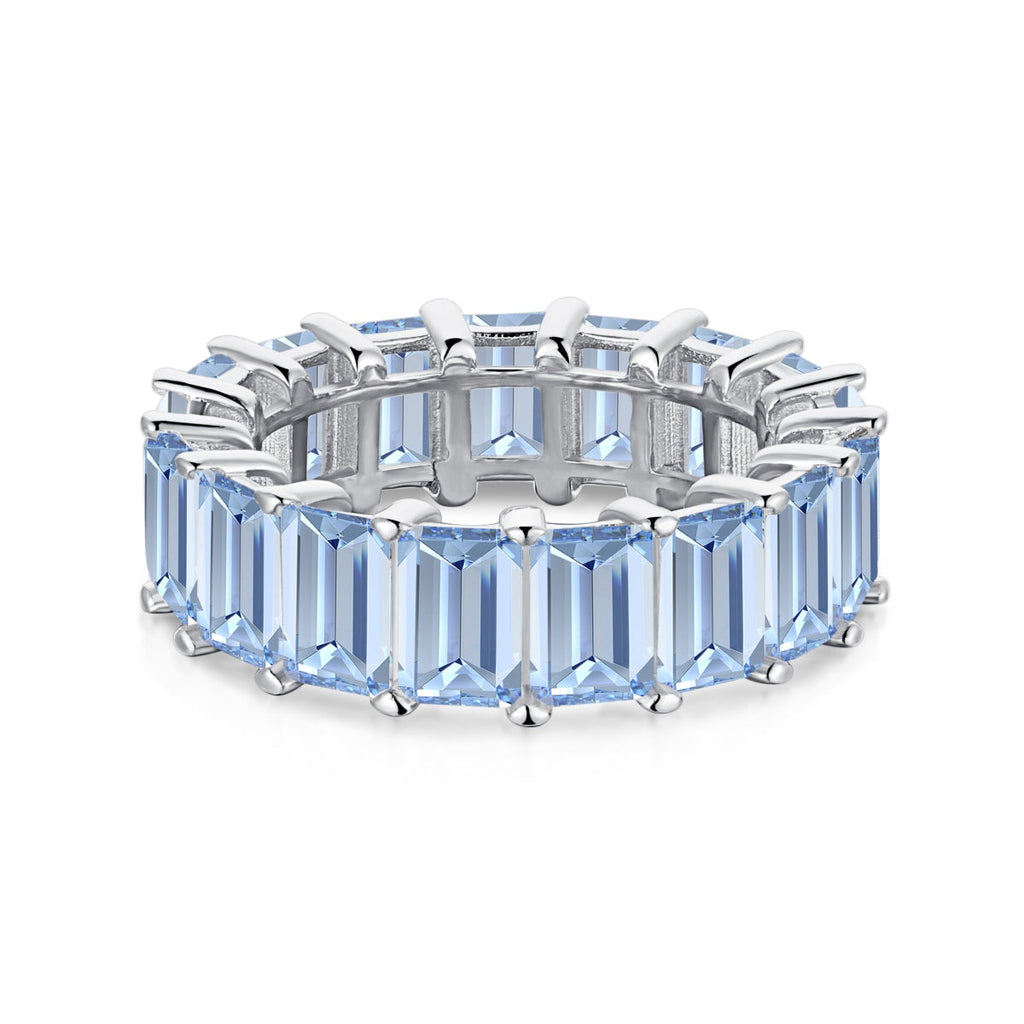 [Clover Jewelry]0.75 Carat Elegant Emerald Cut Tennis Ring
