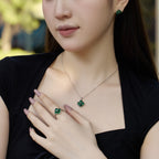 [Clover Jewelry]Herzförmiger vierblättriger Kleeblatt-Kugelring