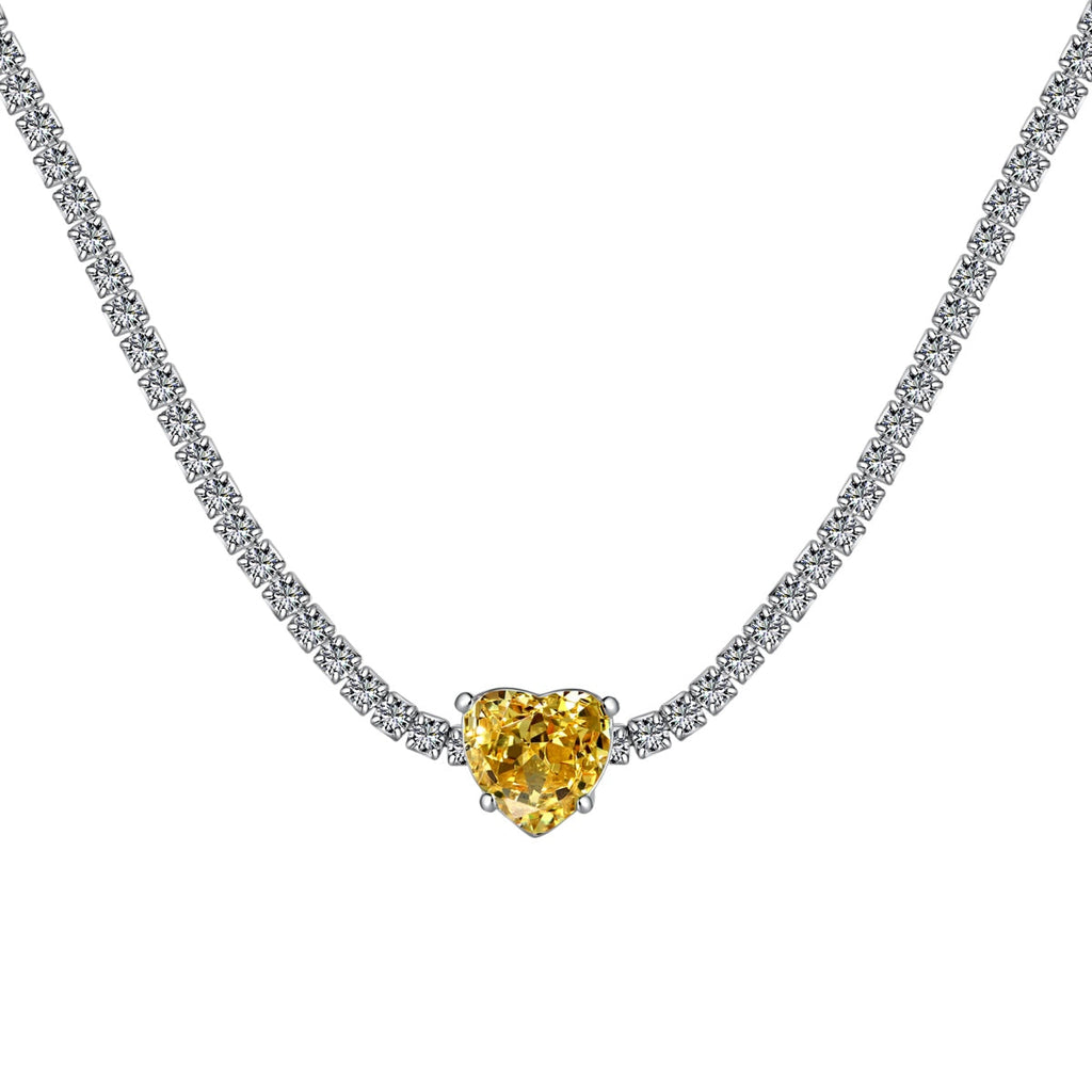 [Clover Jewelry]2.0カラット きらめくテニス ハートカットネックレス