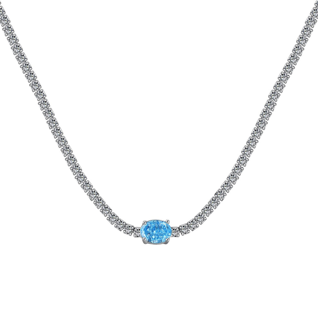 [Clover Jewelry]1.0カラット 輝くオーバルカットネックレス