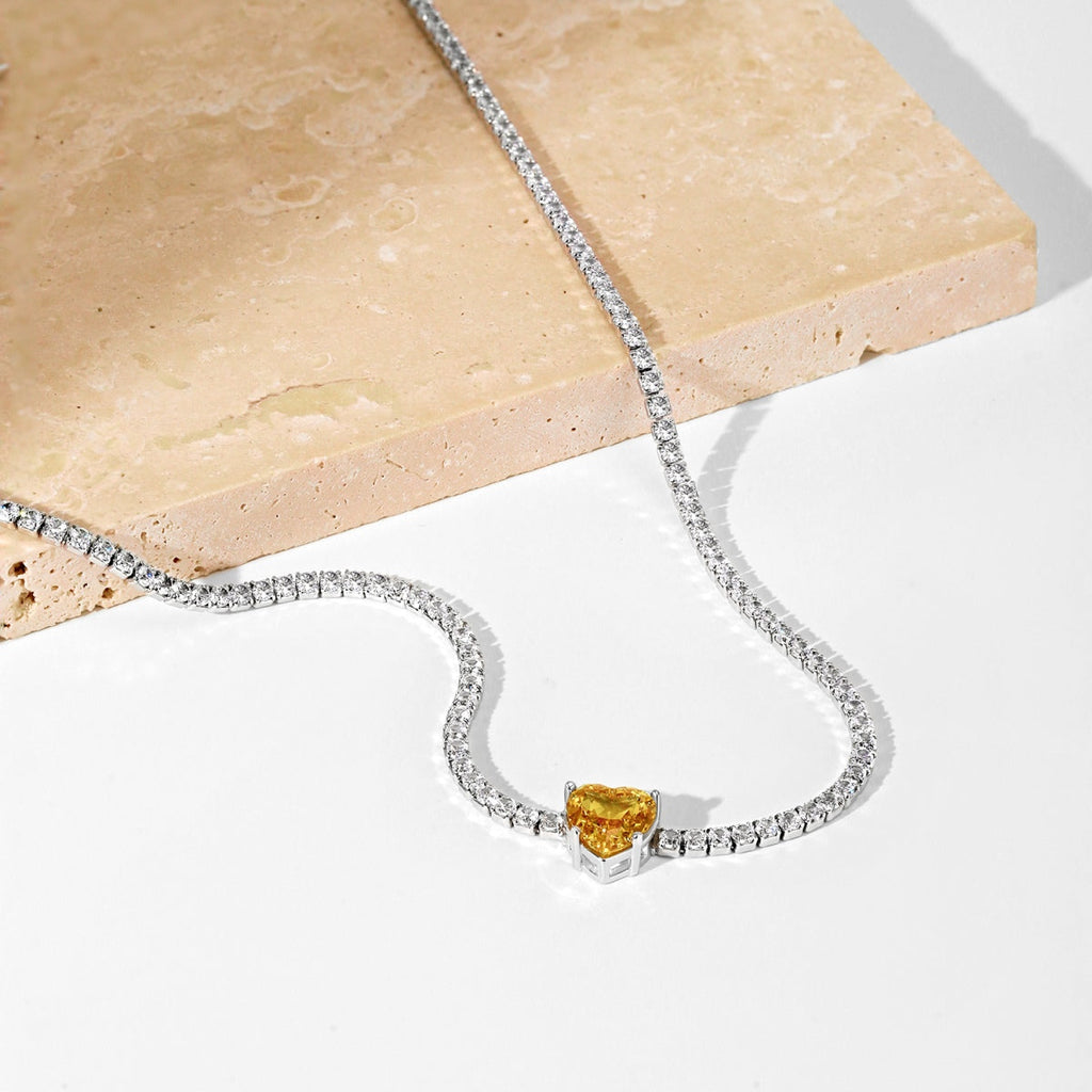 [Clover Jewelry]2.0カラット きらめくテニス ハートカットネックレス