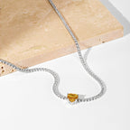 [Clover Jewelry]2.0カラット きらめくテニス ハートカットネックレス