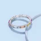 [Clover Jewelry]鮮やかな色合い エレガントなラディアントカット デイリーリング