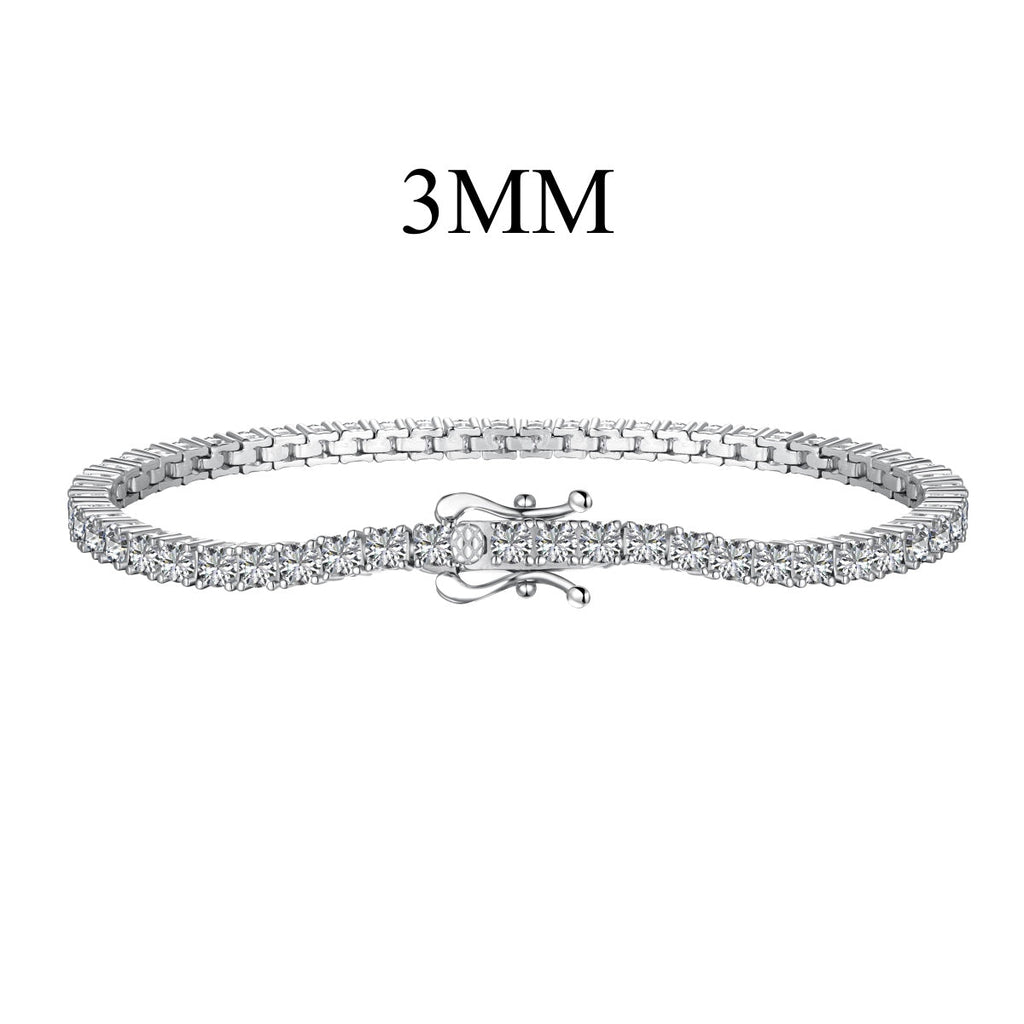 [Clover Jewelry]華奢で可愛らしいラウンドカットテニスブレスレット