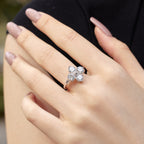 [Clover Jewelry]Vierblättriges Kleeblatt Achtzackiger Stern Ring