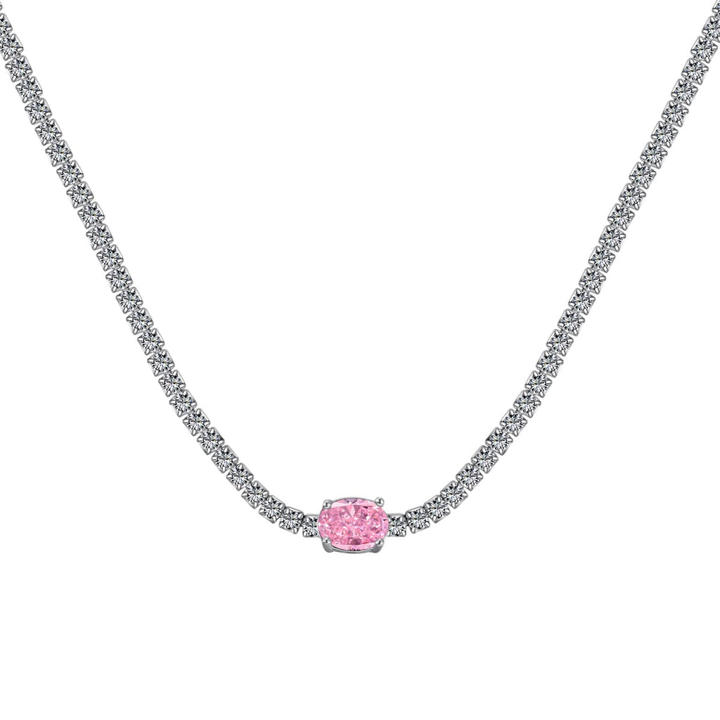 [Clover Jewelry]1.0カラット 輝くオーバルカットネックレス