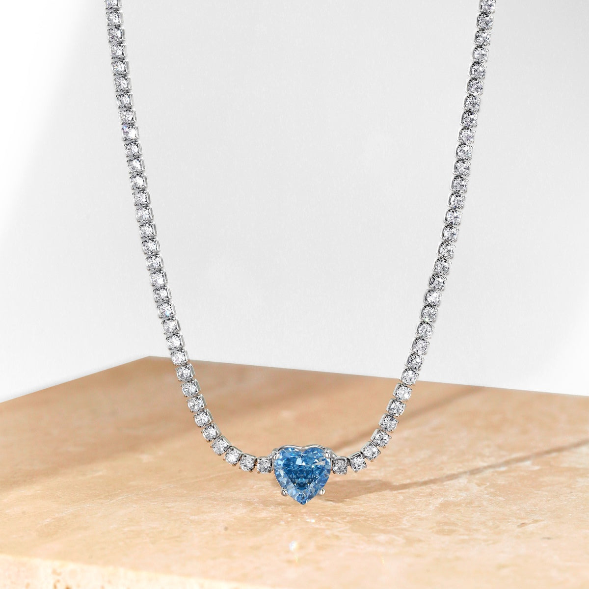 [Clover Jewelry]2.0カラット きらめくテニス ハートカットネックレス