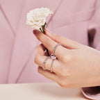 [Clover Jewelry] 絶妙なカラフルラウンドカットパーティーリング