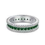 [Clover Jewelry]繊細なカラフルラウンドカットデイリーリング