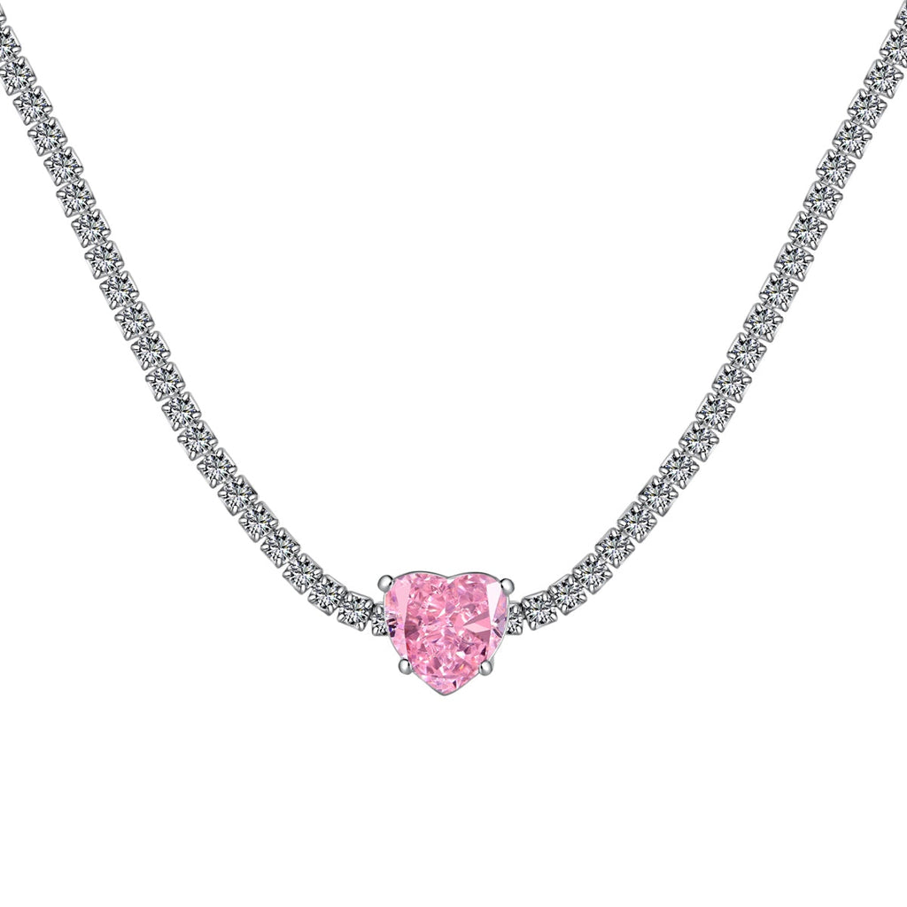 [Clover Jewelry]2.0カラット きらめくテニス ハートカットネックレス
