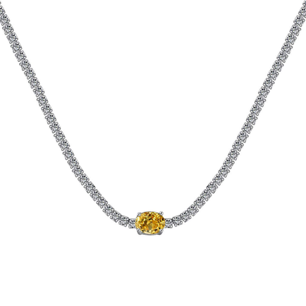 [Clover Jewelry]1.0カラット 輝くオーバルカットネックレス