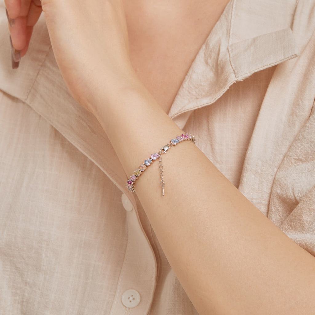 [Clover Jewelry]華やかなカラフルフラワーシェイプパーティブレスレット