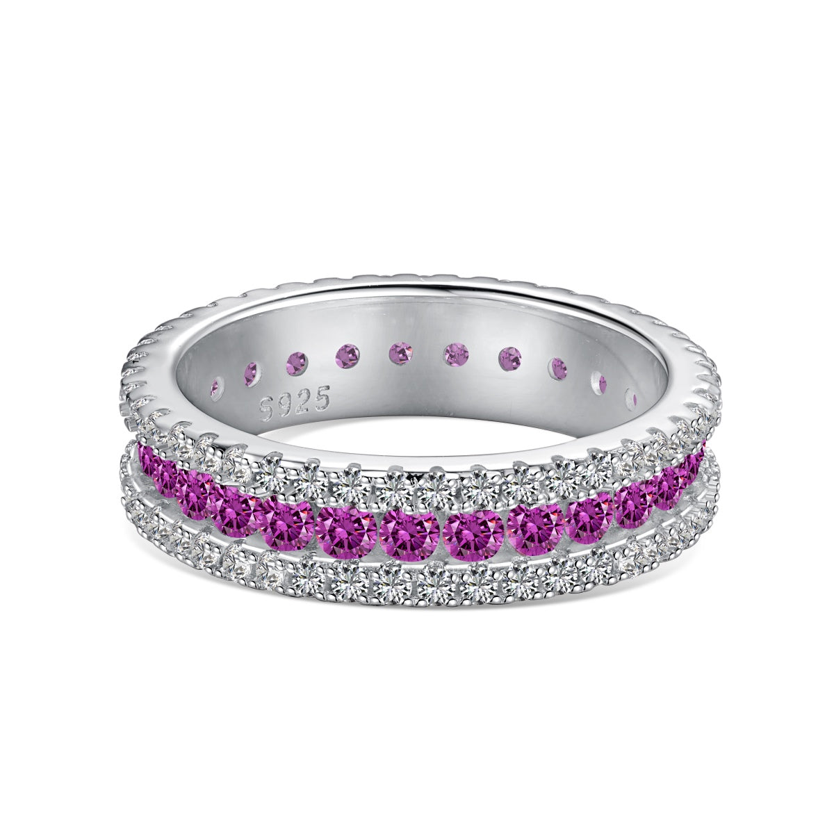 [Clover Jewelry]繊細なカラフルラウンドカットデイリーリング