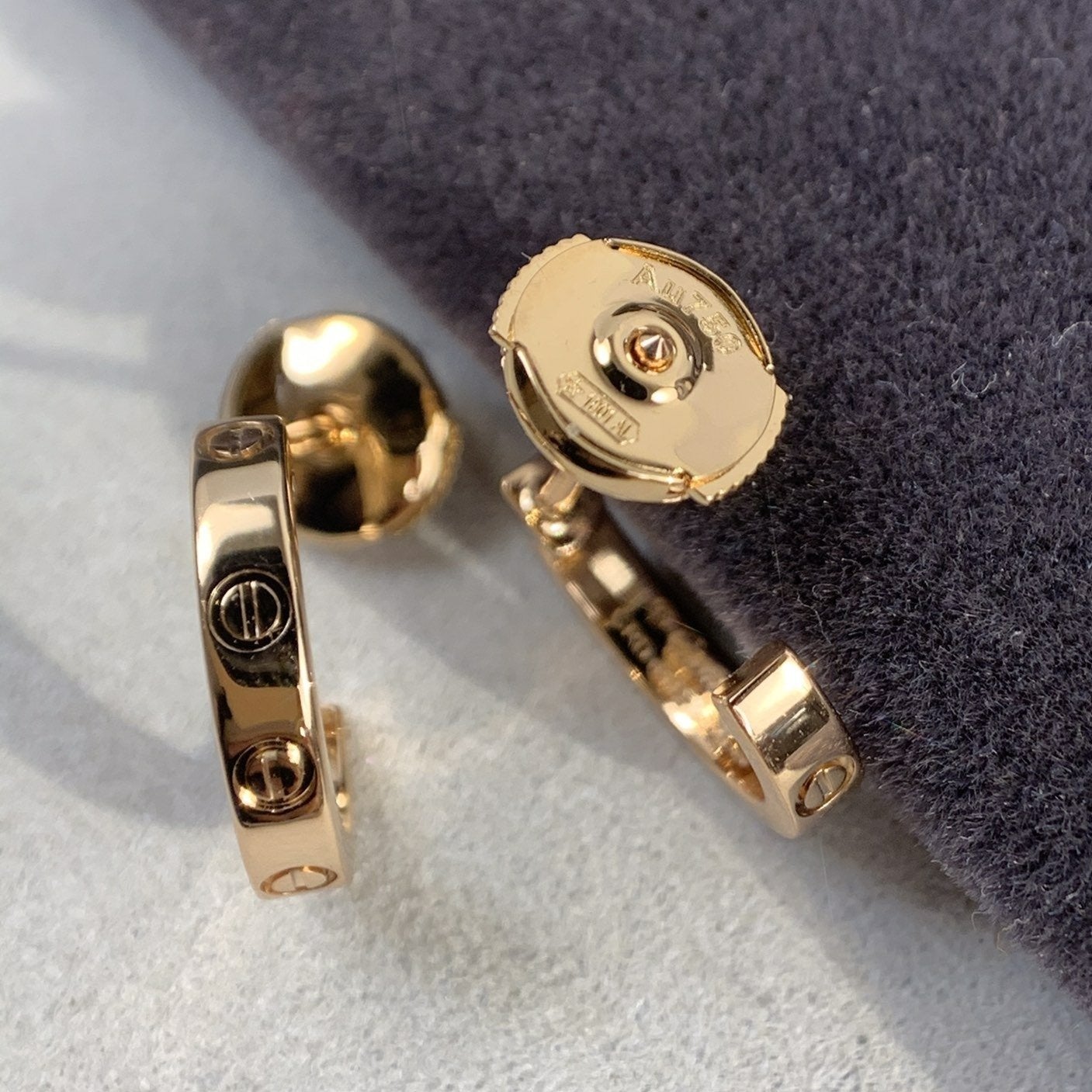 [Clover Jewelry]LOVE EARRINGS 2.65MM PINK GOLD