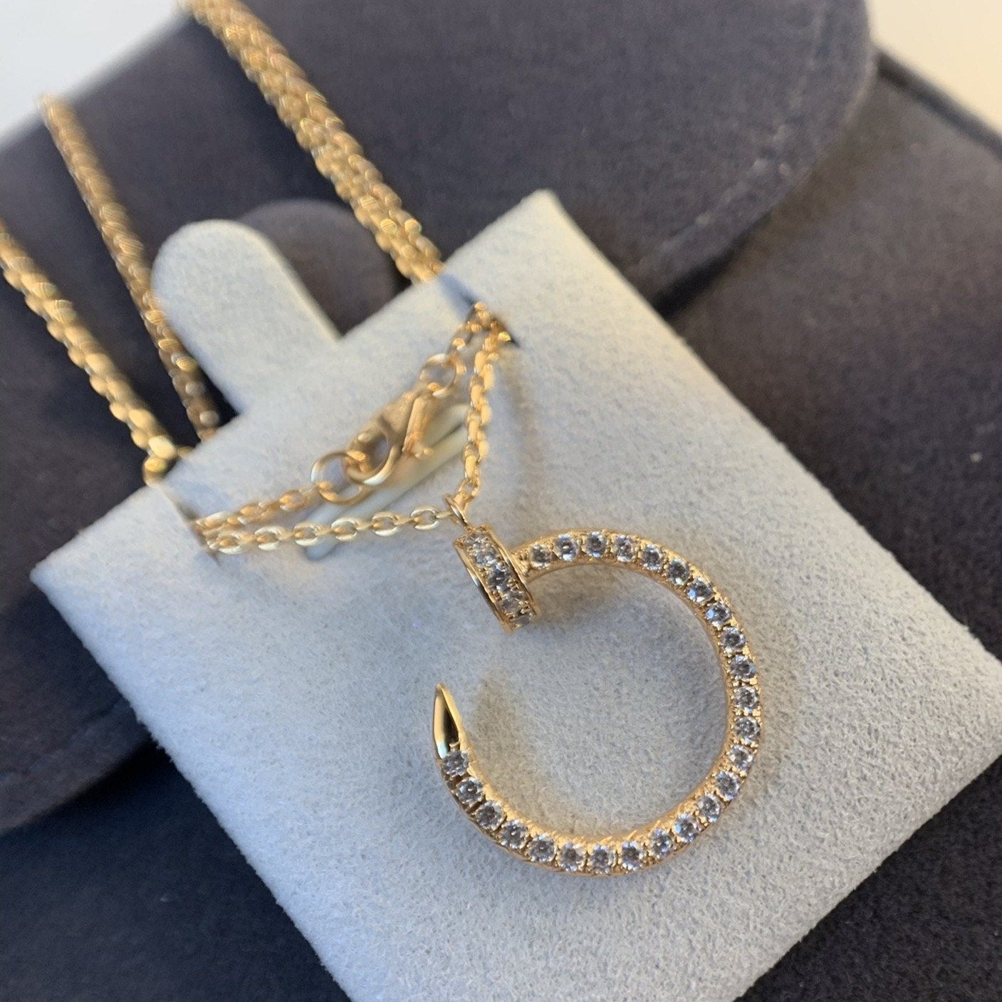 [Clover Jewelry]JUSTE NECKLACE PINK GOLD DIAMONDS