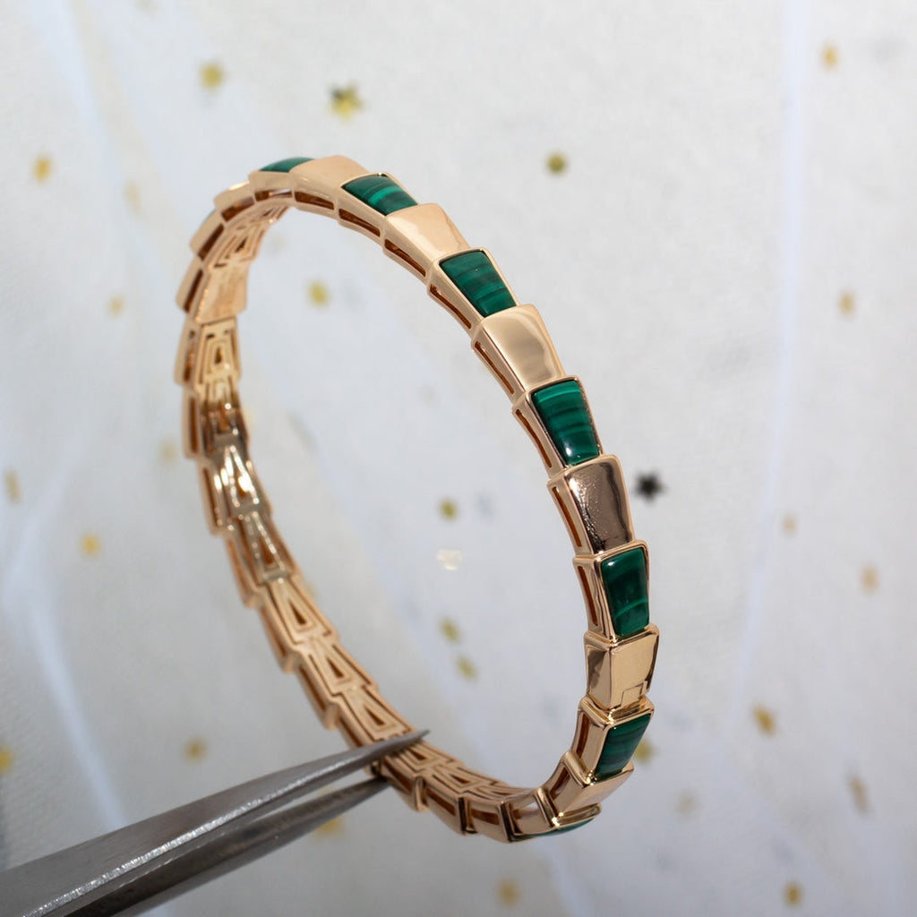 [Clover Jewelry]SERPENTI BRACELET PINK GOLD MALACHITE