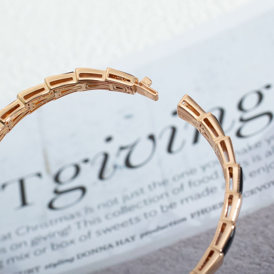 [Clover Jewelry]SERPENTI BRACELET PINK GOLD ONYX