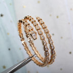[Clover Jewelry]SERPENTI BRACELET PINK GOLD DIAMOND DOUBLE ROW