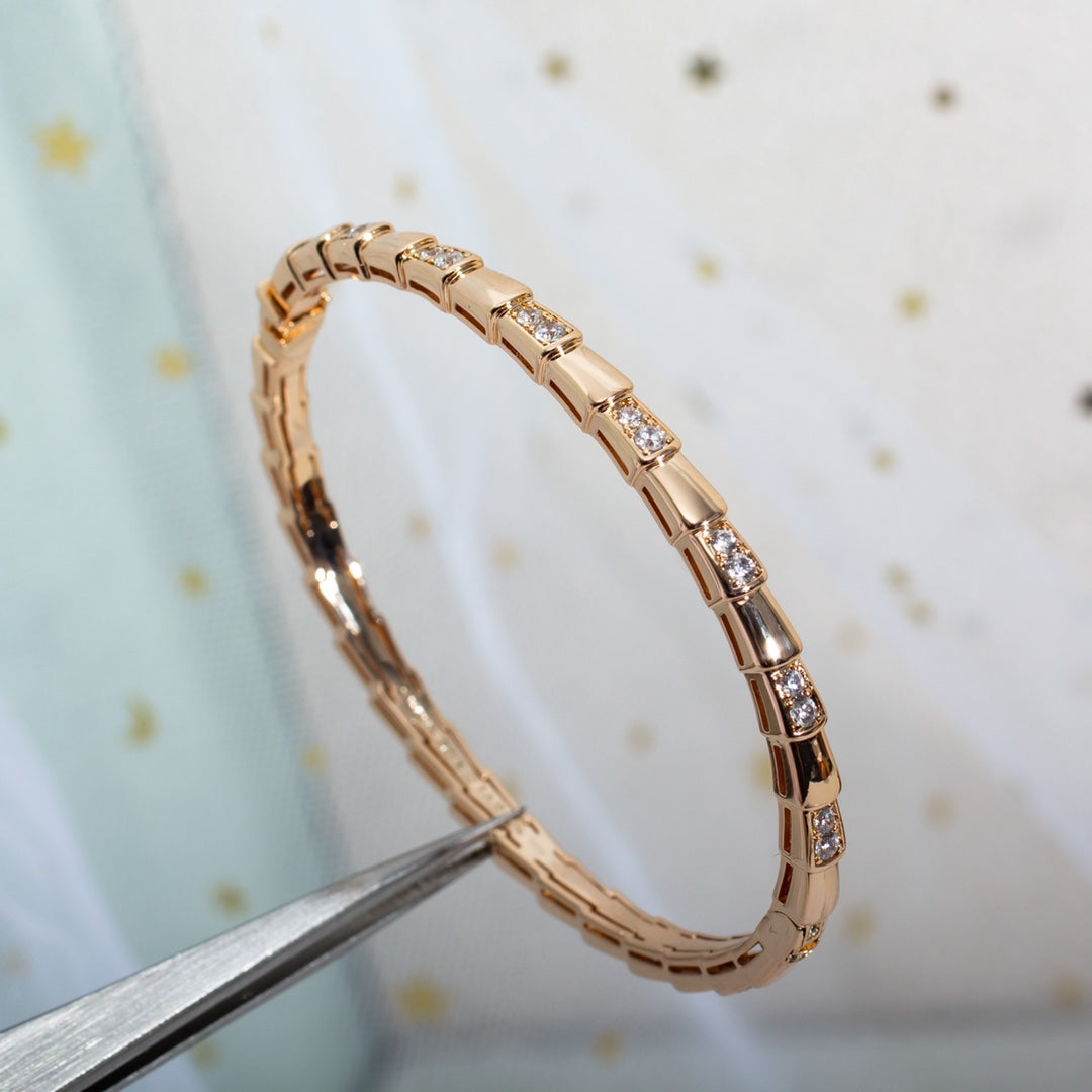 [Clover Jewelry]SERPENTI SMALL BRACELET PINK GOLD DIAMOND