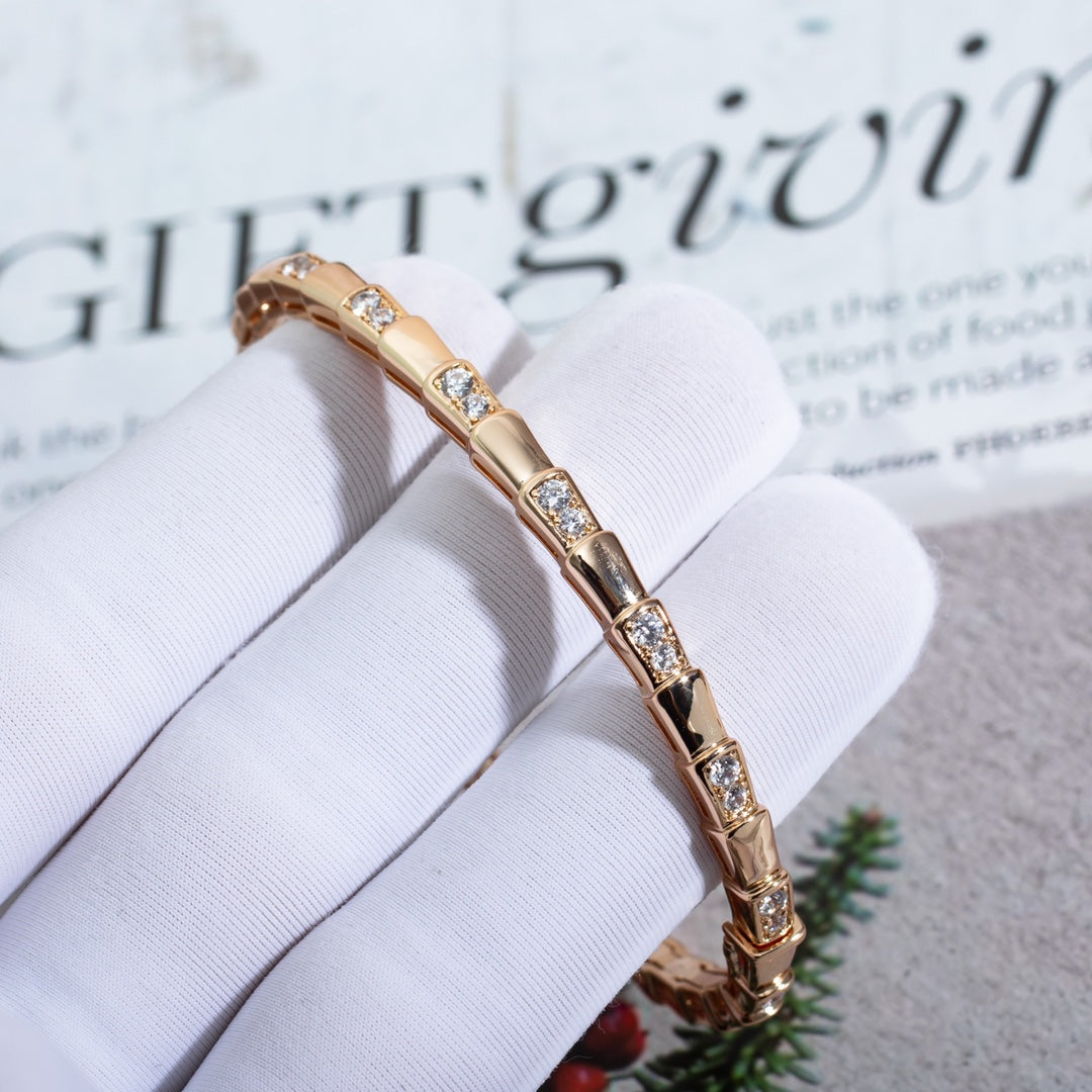 [Clover Jewelry]SERPENTI SMALL BRACELET PINK GOLD DIAMOND