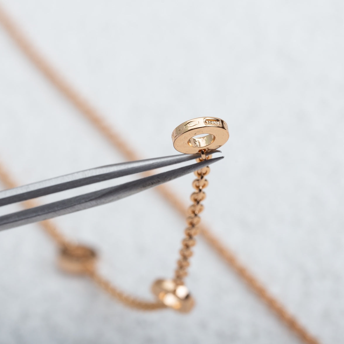 [Clover Jewelry]PARENTESI NECKLACE PINK GOLD