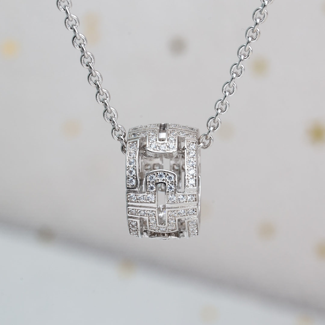 [Clover Jewelry]PARENTESI NECKLACE SILVER DIAMOND