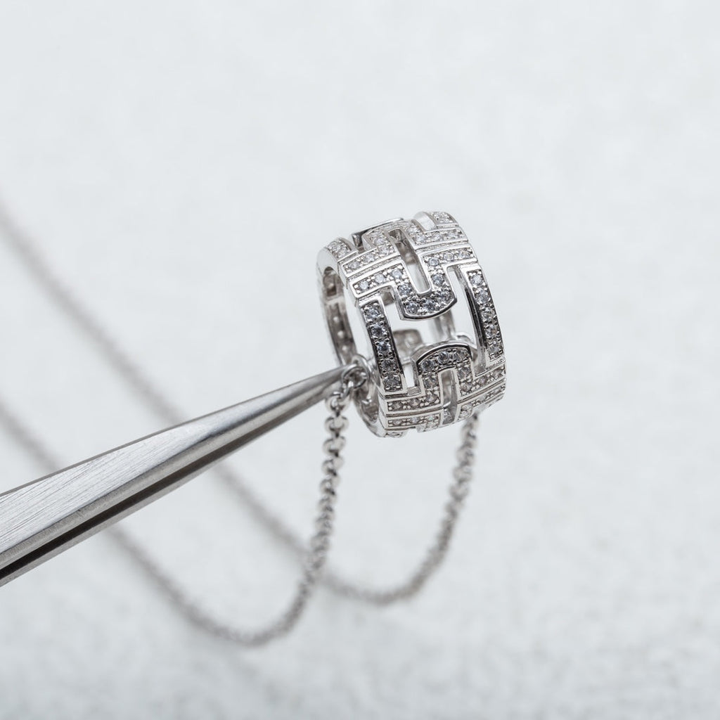 [Clover Jewelry]PARENTESI-HALSKETTE SILBER DIAMANT