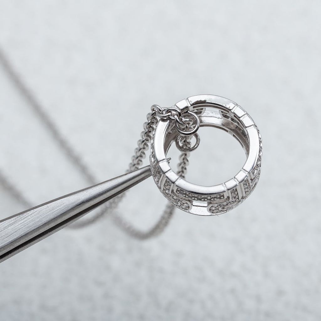 [Clover Jewelry]PARENTESI-HALSKETTE SILBER DIAMANT