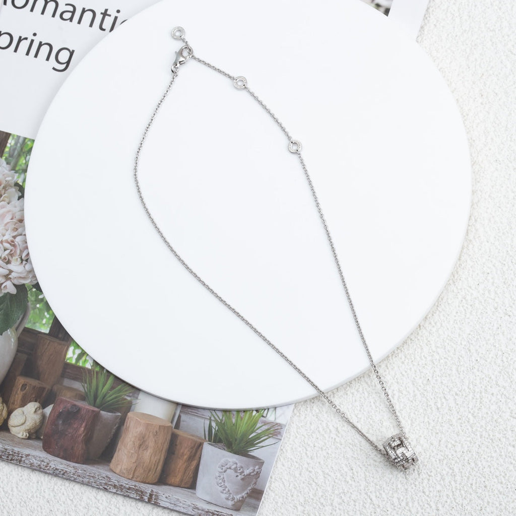 [Clover Jewelry]PARENTESI-HALSKETTE SILBER DIAMANT