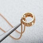 [Clover Jewelry]PARENTESI NECKLACE PINK GOLD DIAMOND