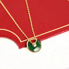 [Clover Jewelry]AMULETTE GOLD MALACHIT HALSKETTE