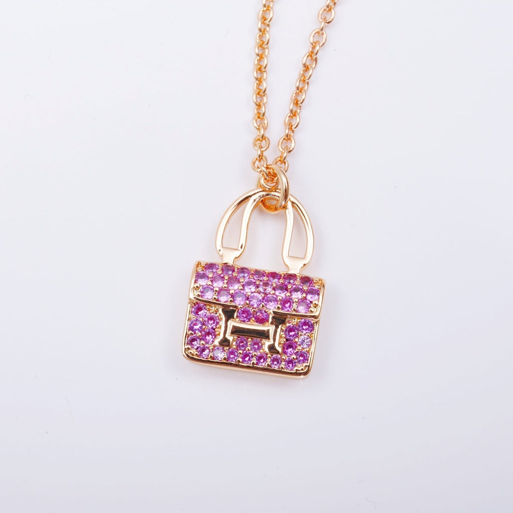 [Clover Jewelry]CONSTANCE ANHÄNGER LILA DIAMANTEN HALSKETTE