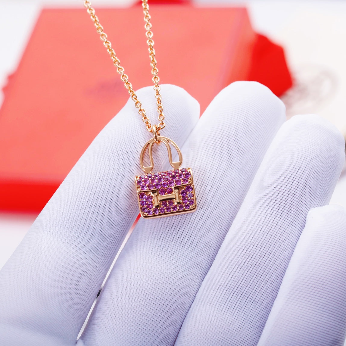 [Clover Jewelry]CONSTANCE PEDANT PURPLE DIAMOND NECKLACE