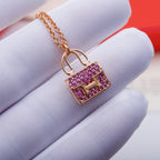 [Clover Jewelry]CONSTANCE ANHÄNGER LILA DIAMANTEN HALSKETTE
